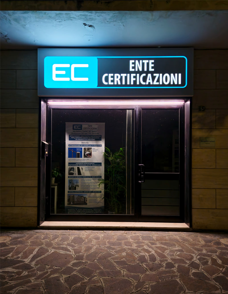 Cassonetto luminoso inciso Ente Certificazioni